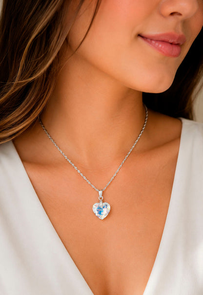 Collar Amor Plata 925 Cristal Swarovski® Aurora Boreal