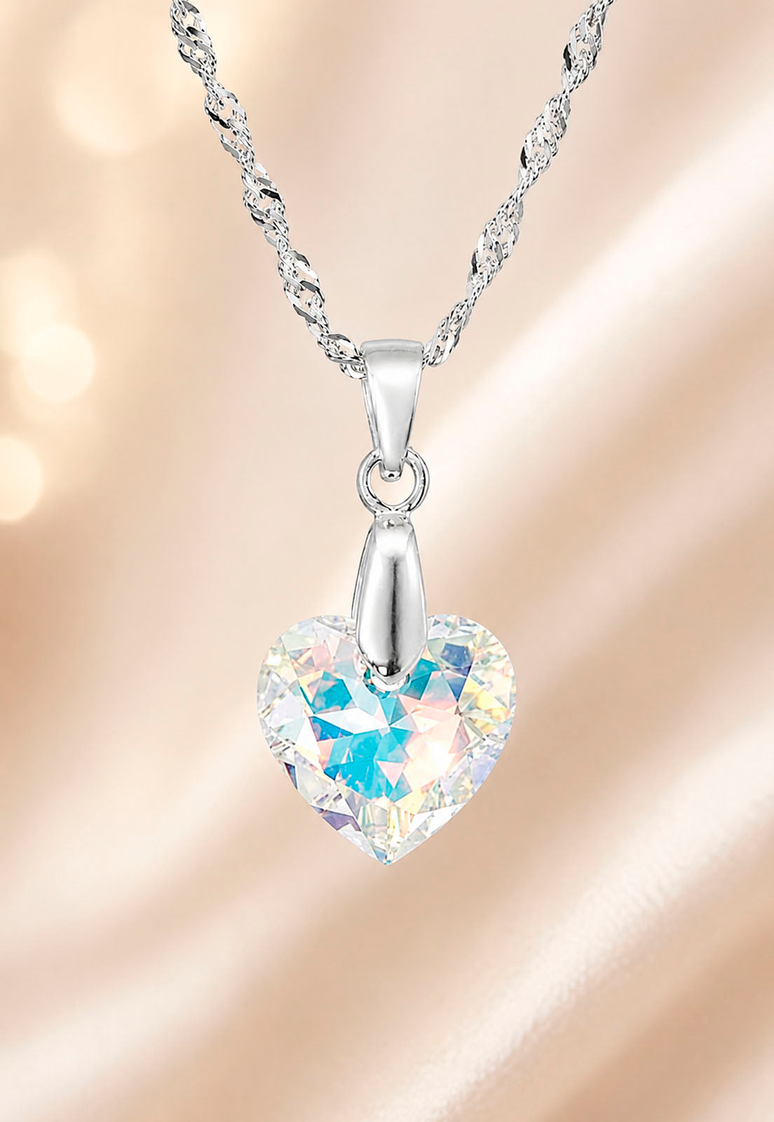 Collar Amor Plata 925 Cristal Swarovski® Aurora Boreal