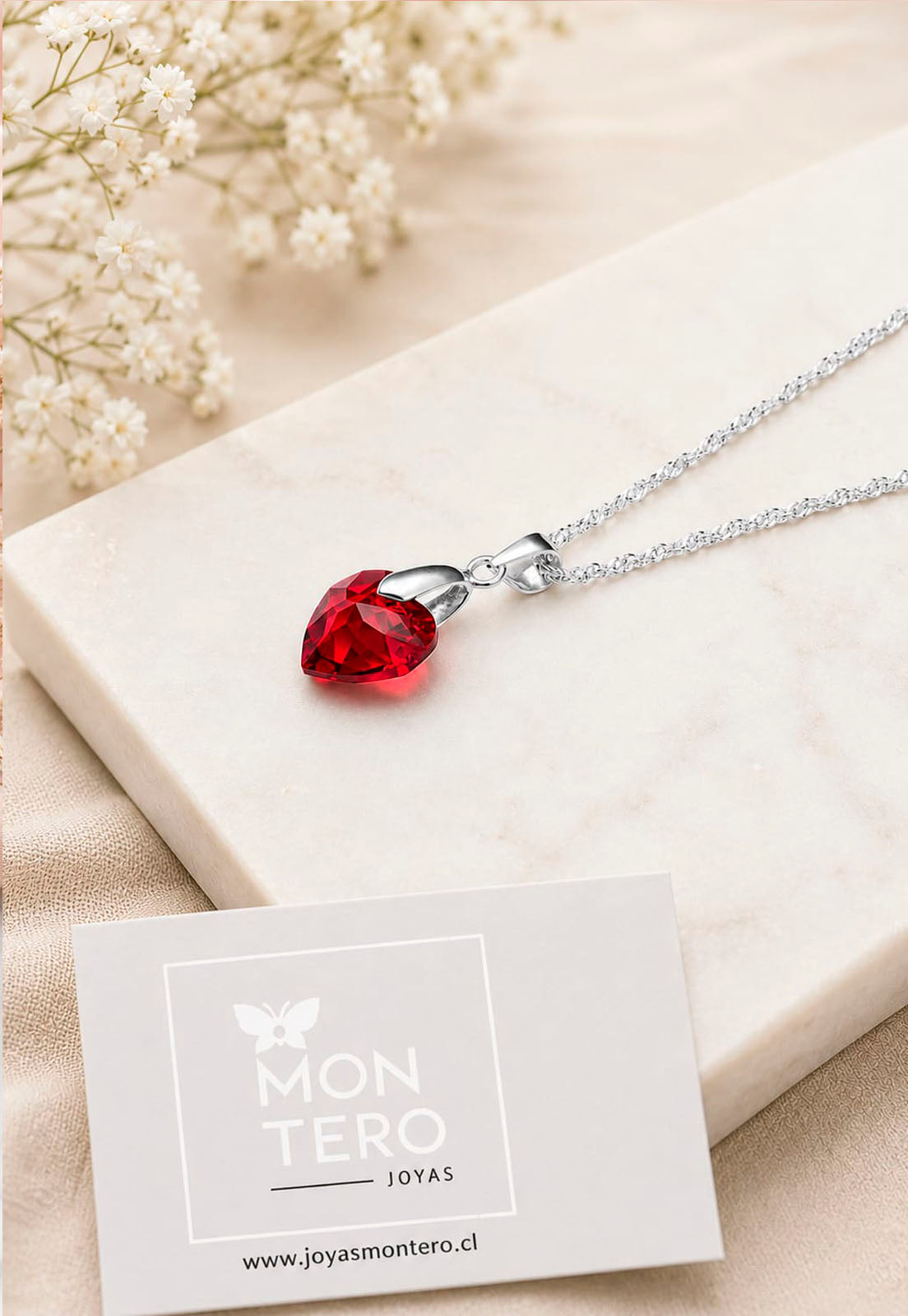 Collar Amor Plata 925 Cristal Swarovski® Siam