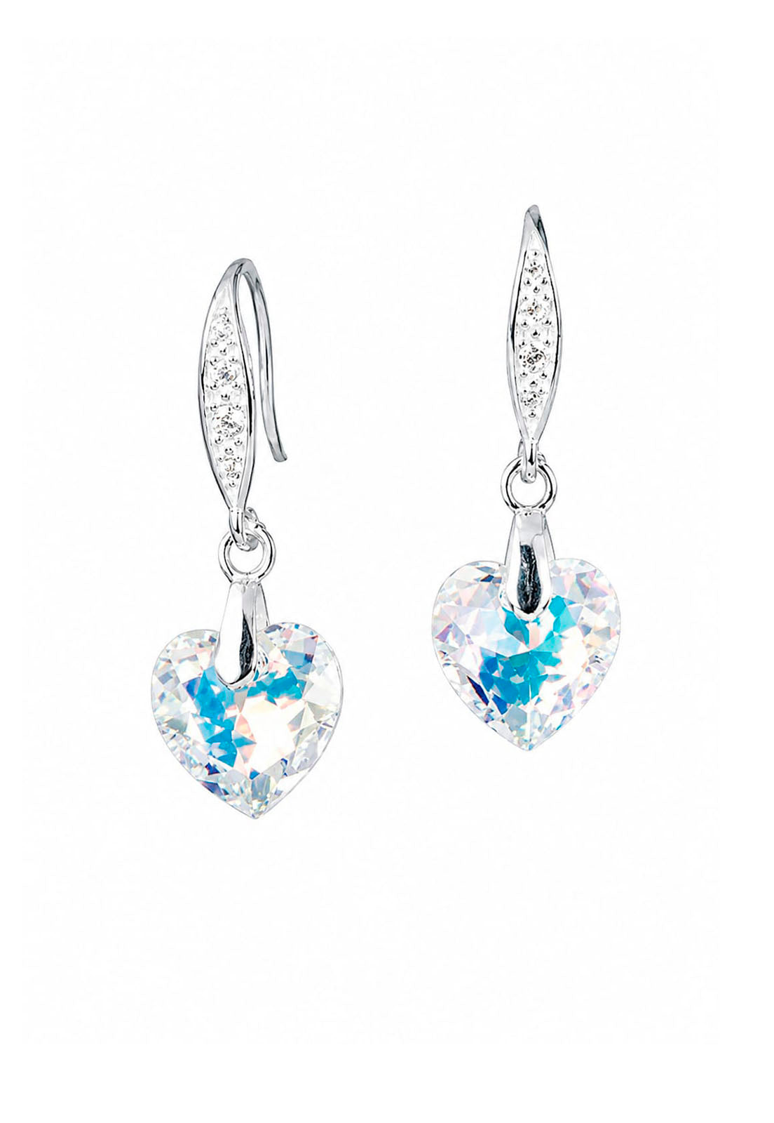 Aros Amor Plata 925 Cristal Swarovski® Aurora Boreal