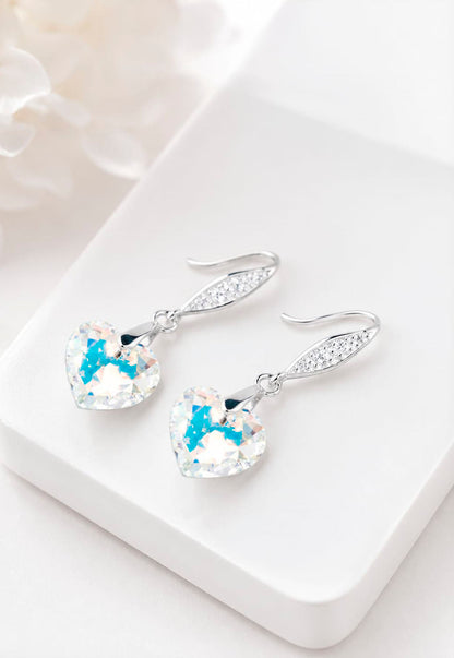 Aros Amor Plata 925 Cristal Swarovski® Aurora Boreal