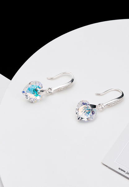 Aros Amor Plata 925 Cristales Genuinos Aurora Boreal