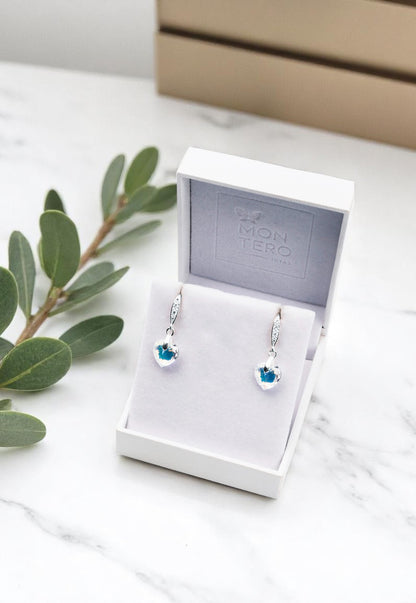 Aros Amor Plata 925 Cristales Genuinos Aurora Boreal