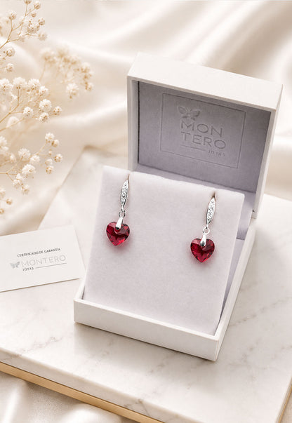 Aros Amor Plata 925 Cristal Swarovski® Scarleth