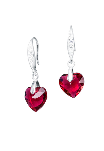 Aros Amor Plata 925 Cristales Genuinos Scarleth