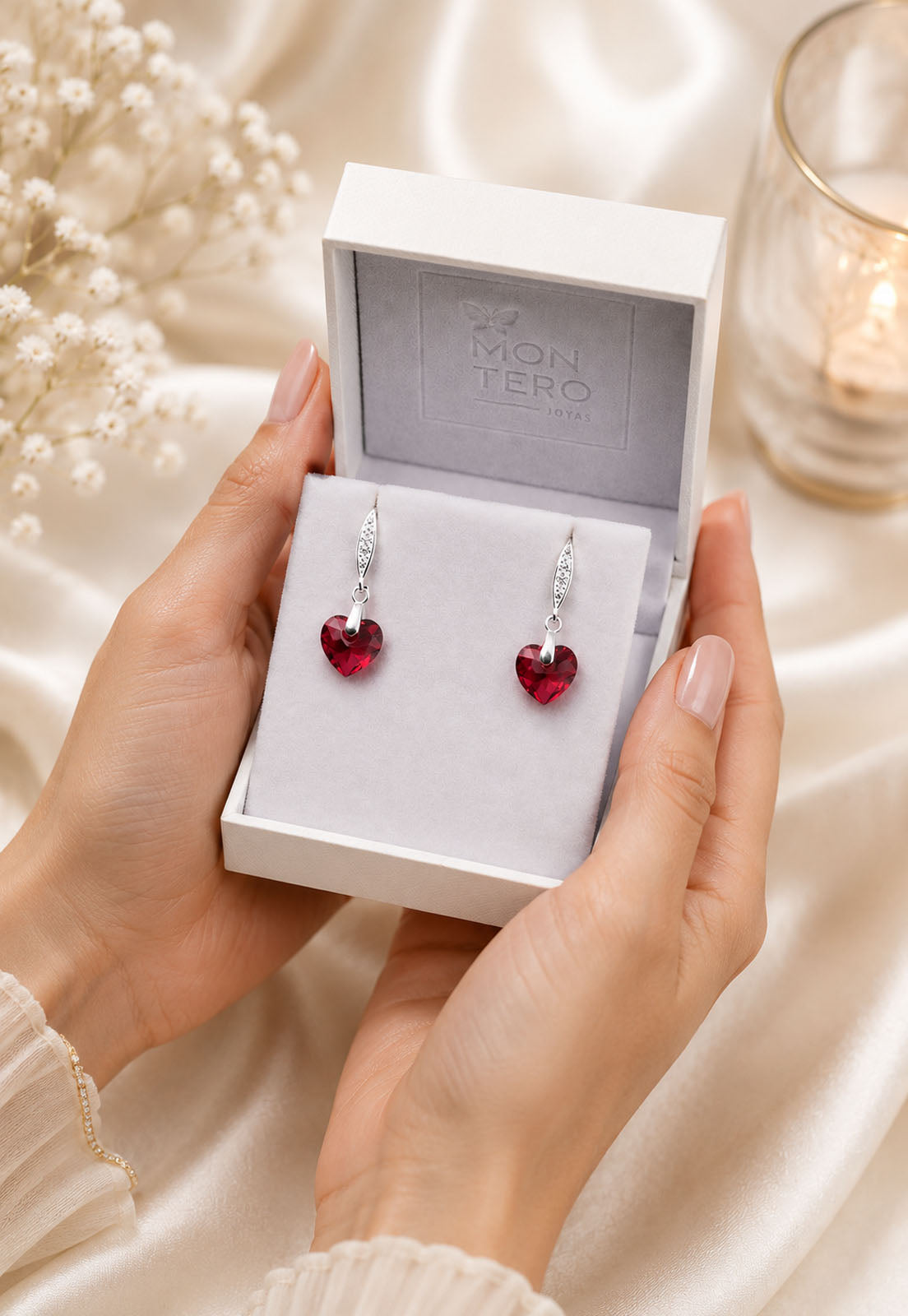 Aros Amor Plata 925 Cristal Swarovski® Scarleth