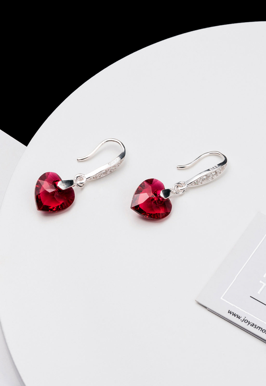 Aros Amor Plata 925 Cristales Genuinos Scarleth