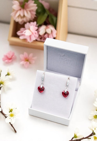 Aros Amor Plata 925 Cristales Genuinos Scarleth