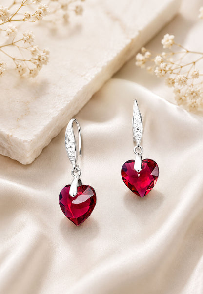 Aros Amor Plata 925 Cristal Swarovski® Scarleth