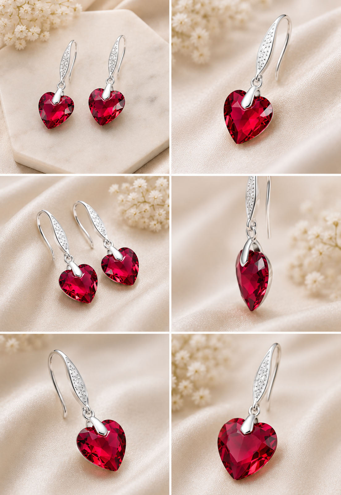 Aros Amor Plata 925 Cristal Swarovski® Scarleth