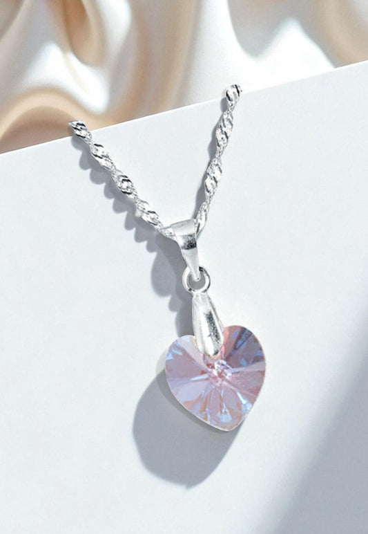 Collar Romance Plata 925 Cristal Genuino Light Rose