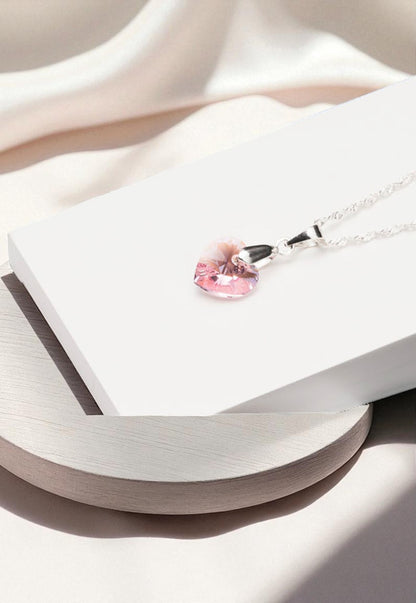 Collar Romance Plata 925 Cristal Genuino Light Rose