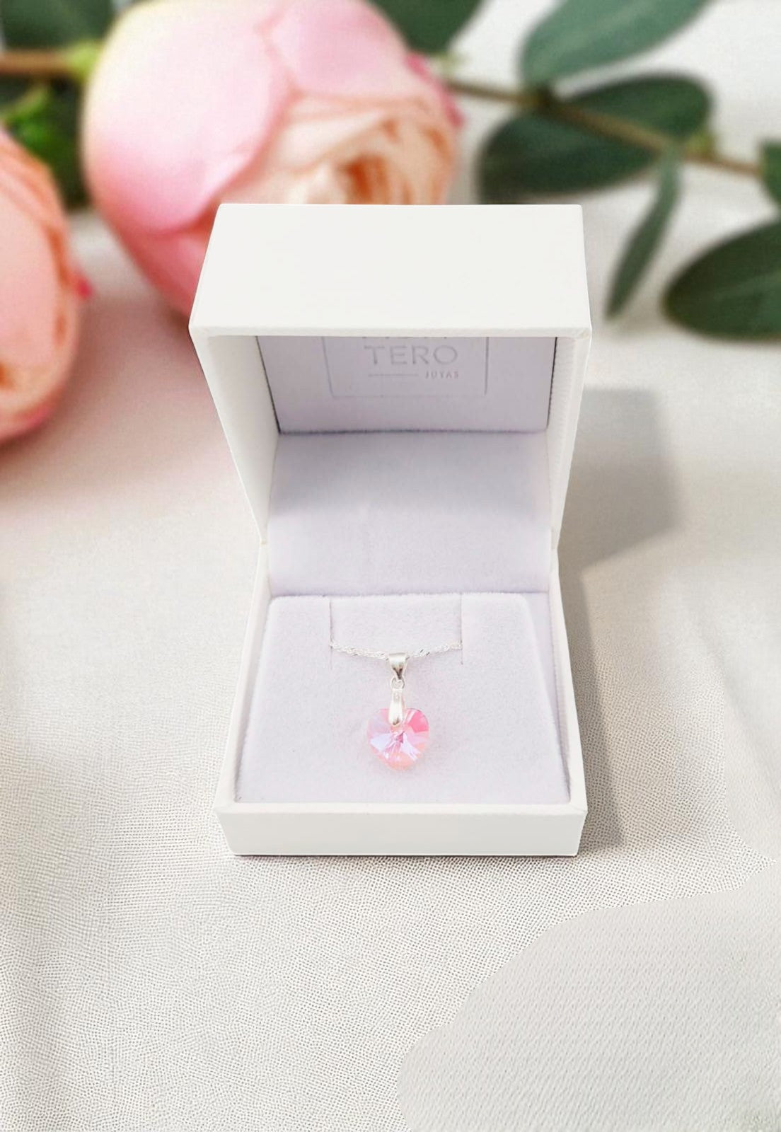 Collar Romance Plata 925 Cristal Genuino Light Rose