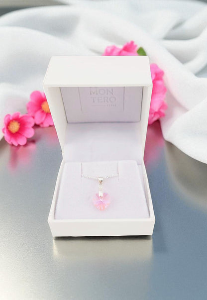 Collar Romance Plata 925 Cristal Genuino Light Rose