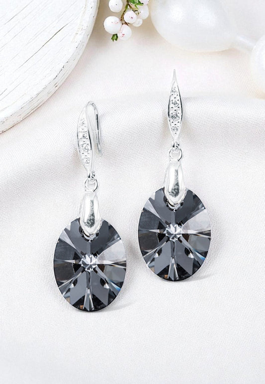 Aros Gran Praga Plata 925 Cristal Swarovski® Silver Night