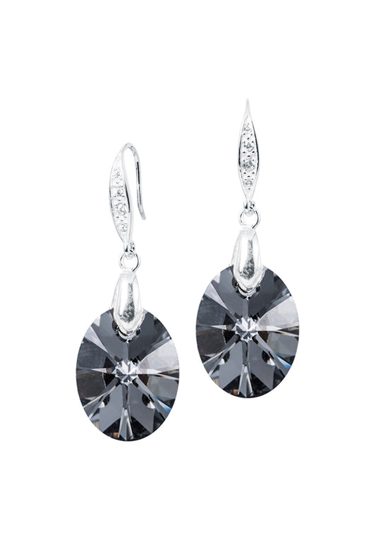 Aros Gran Praga Plata 925 Cristal Swarovski® Silver Night