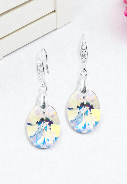 Aros Gran Praga Plata Italiana 925 Cristal Genuino