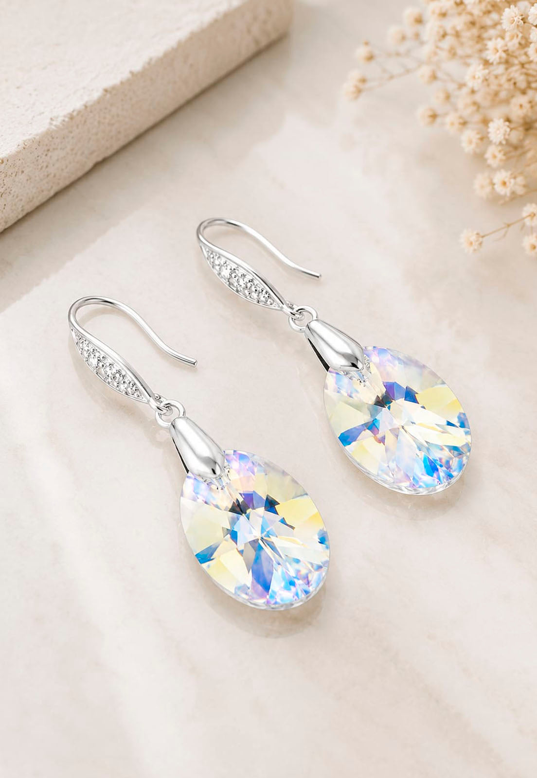 Aros Gran Praga Plata 925 Cristal Swarovski® Aurora Boreal