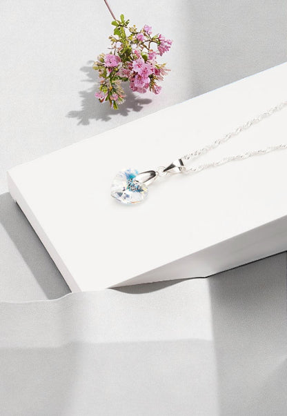 Collar Romance Plata 925 Cristal Genuino Aurora Boreal