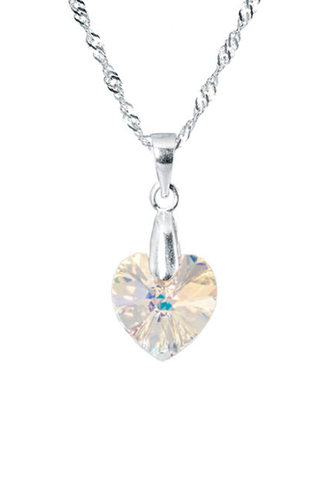 Collar Romance Plata 925 Cristal Genuino Aurora Boreal