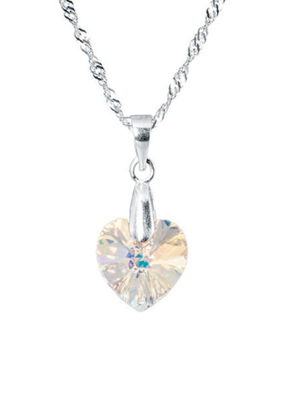 Collar Romance Plata 925 Cristal Genuino Aurora Boreal