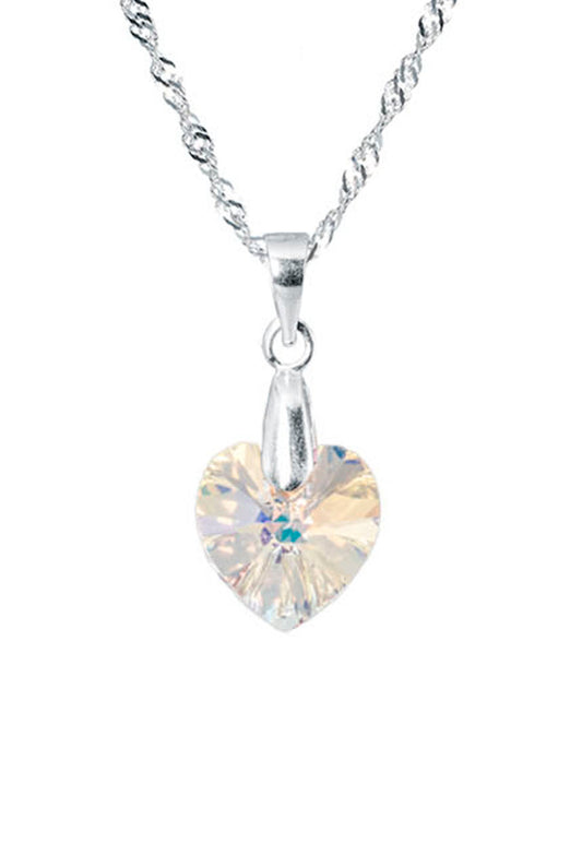 Collar Romance Plata 925 Cristal Genuino Aurora Boreal