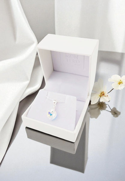 Collar Romance Plata 925 Cristal Genuino Aurora Boreal