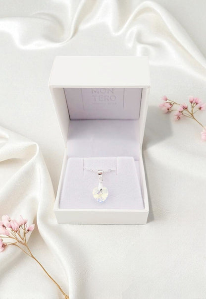 Collar Romance Plata 925 Cristal Genuino Aurora Boreal