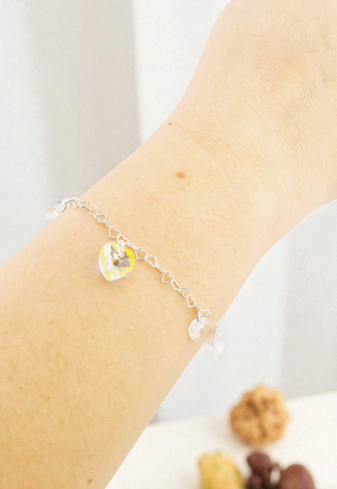 Pulsera Romance Plata Italiana 925 Cristal Genuino Aurora Boreal