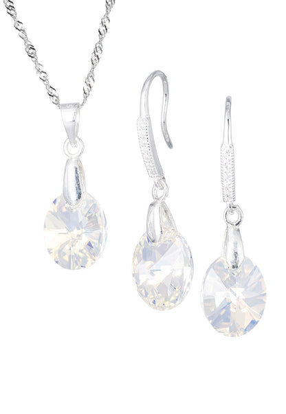 Conjunto Praga Plata 925 Cristal Genuino Aurora Boreal