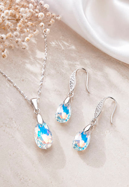 Conjunto Milan Plata 925 Cristal Swarovski® Aurora Boreal