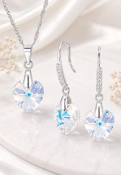 Conjunto Romance Plata 925 Cristal Swarovski® Aurora Boreal