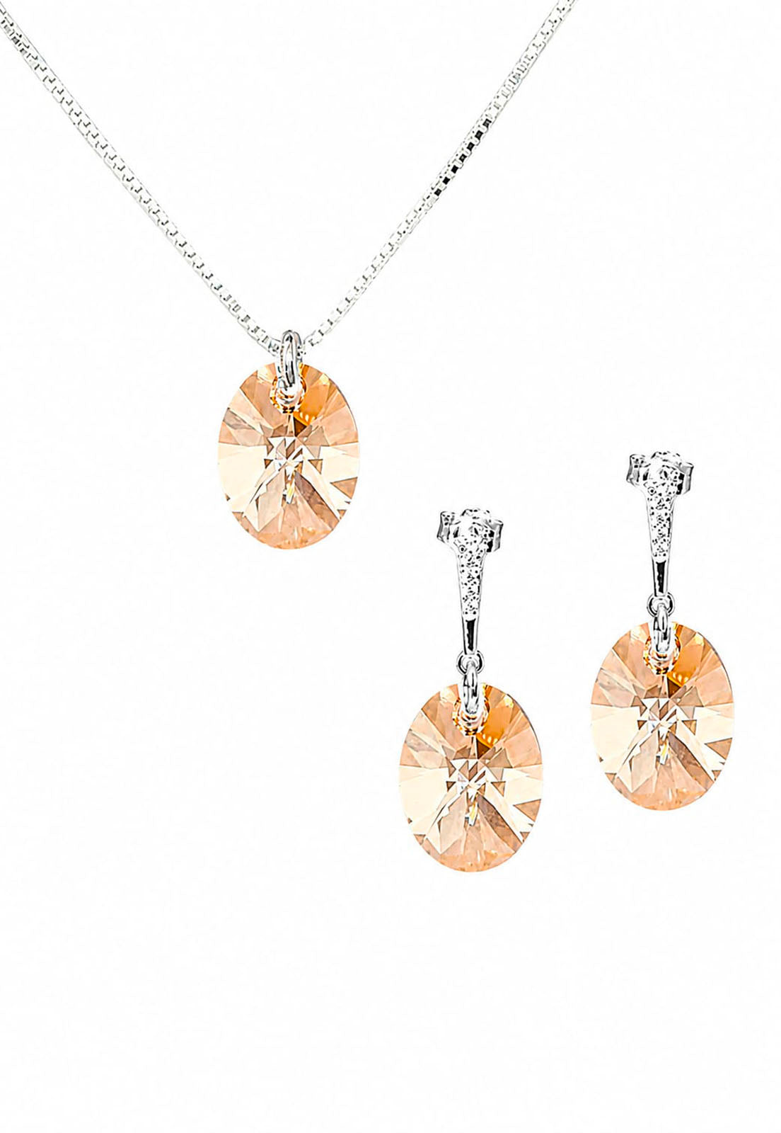 Aros Gran Praga Plata 925 Cristal Swarovski® Golden Shadow