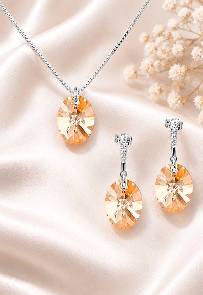 Aros Gran Praga Plata 925 Cristal Swarovski® Golden Shadow