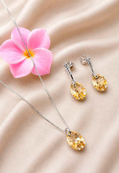 Aros Gran Praga Plata 925 Cristal Swarovski® Golden Shadow