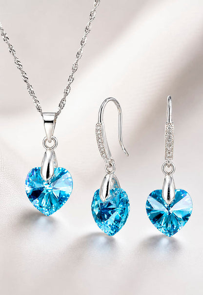 Conjunto Romance Plata 925 Cristal Swarovski® Aquamarine