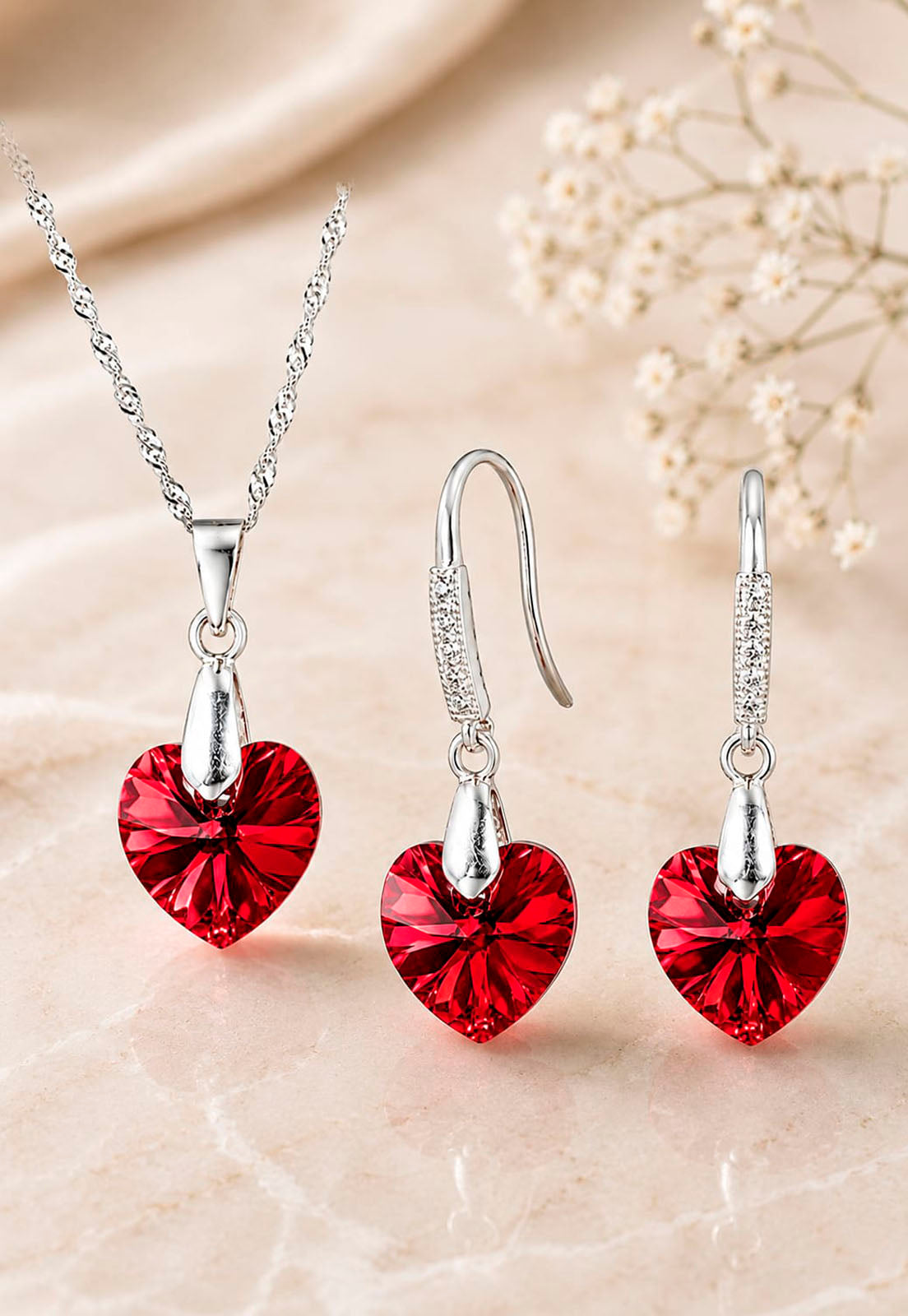 Conjunto Romance Plata 925 Cristal Swarovski® Siam