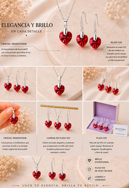 Conjunto Romance Plata 925 Cristal Swarovski® Siam