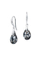 Aros Gota de Luz Plata Italiana 925 Cristal Genuino Silver Night