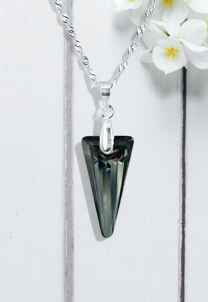 Collar Sevilla Plata Italiana 925 y Cristales Genuinos Silver Night