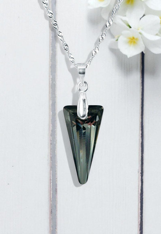 Collar Sevilla Plata Italiana 925 y Cristales Genuinos Silver Night