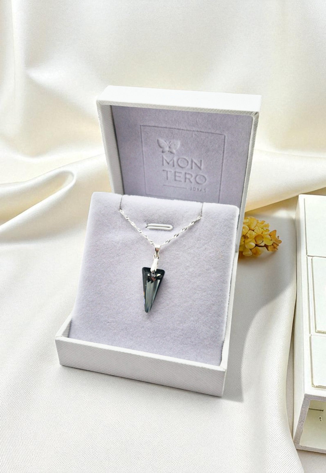 Collar Sevilla Plata Italiana 925 y Cristales Genuinos Silver Night