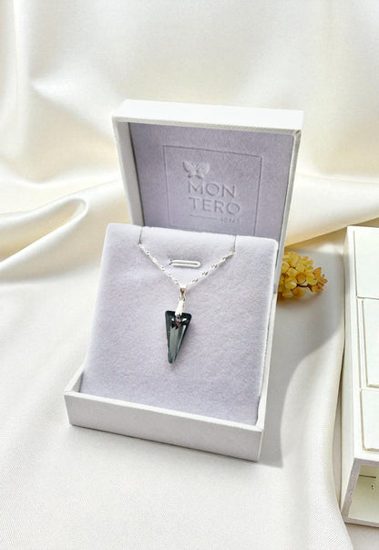 Collar Sevilla Plata Italiana 925 y Cristales Genuinos Silver Night