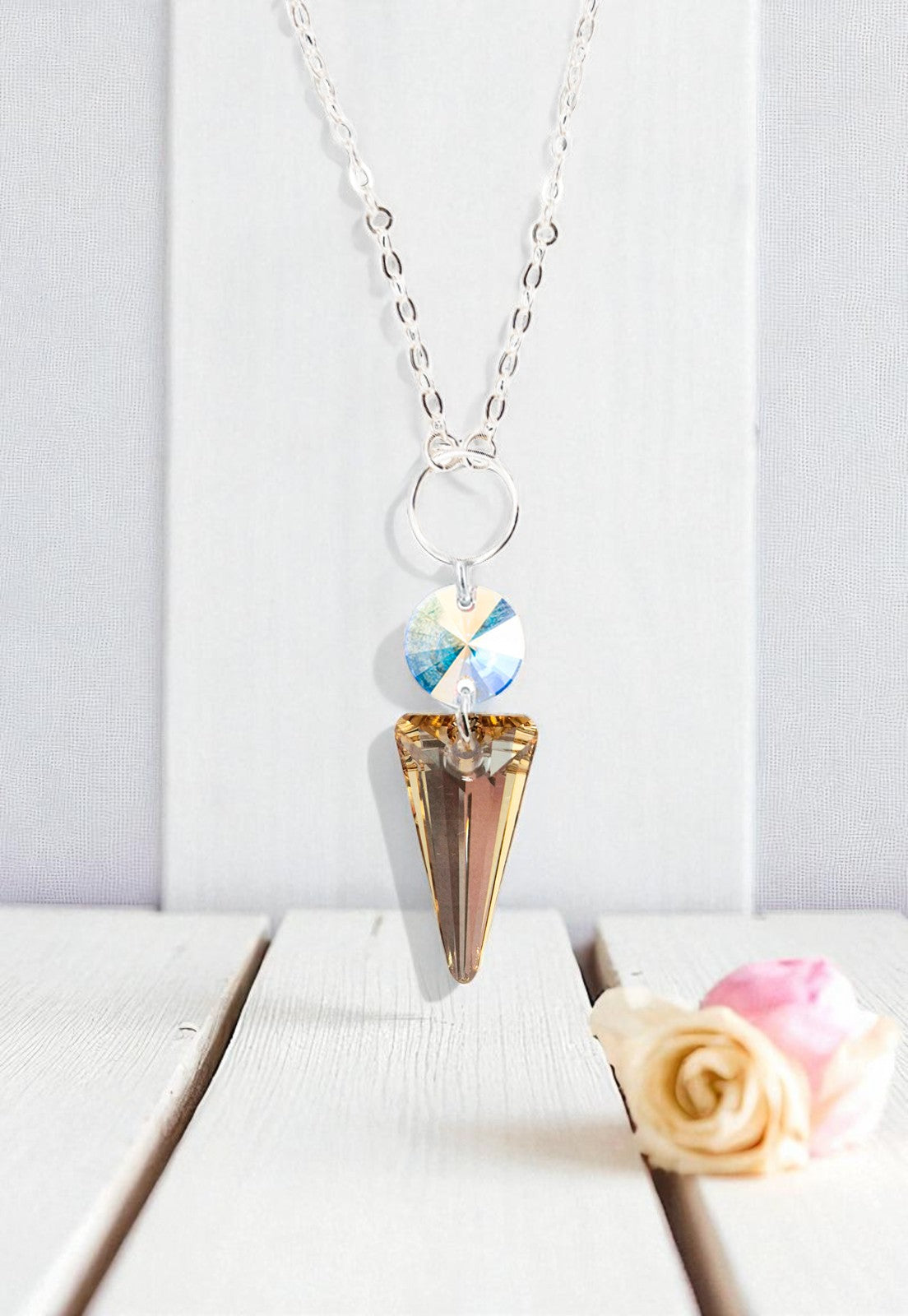 Collar Mystic Plata Italiana 925 y Cristales Genuinos