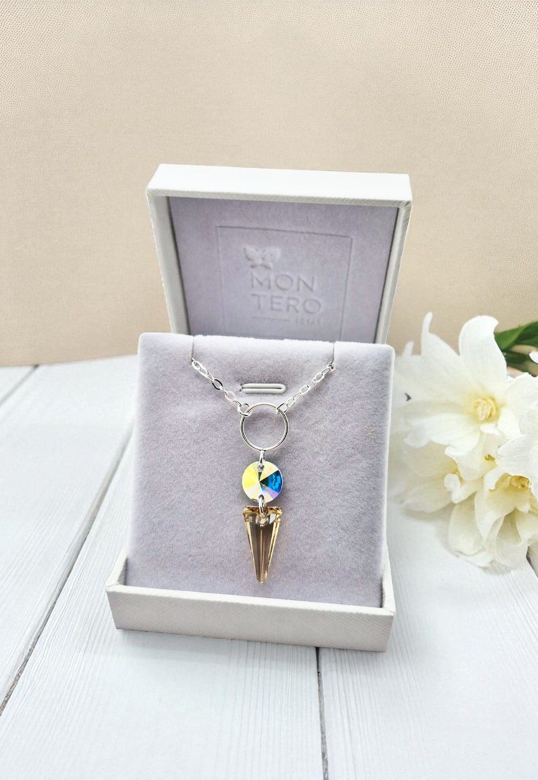 Collar Mystic Plata Italiana 925 y Cristales Genuinos