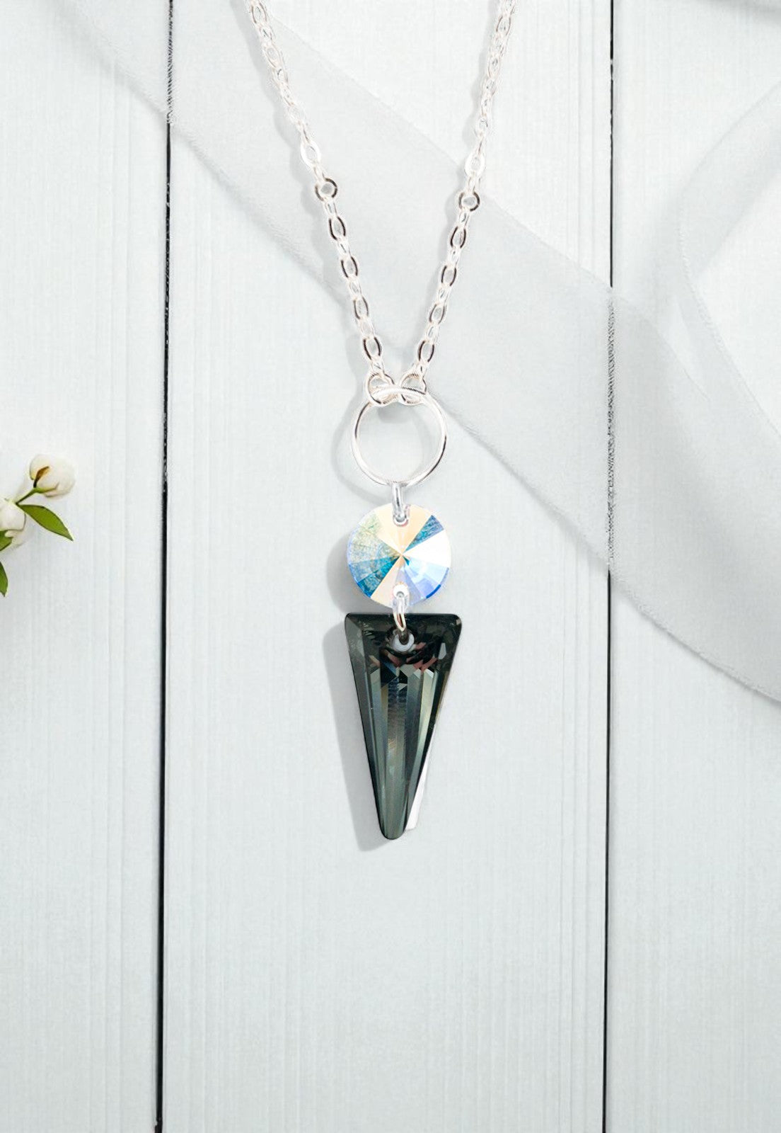 Collar Mystic Plata Italiana 925 y Cristales Genuinos