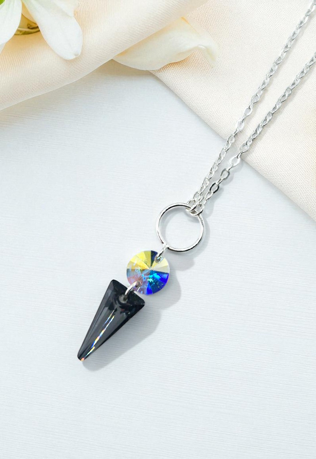 Collar Mystic Plata Italiana 925 y Cristales Genuinos