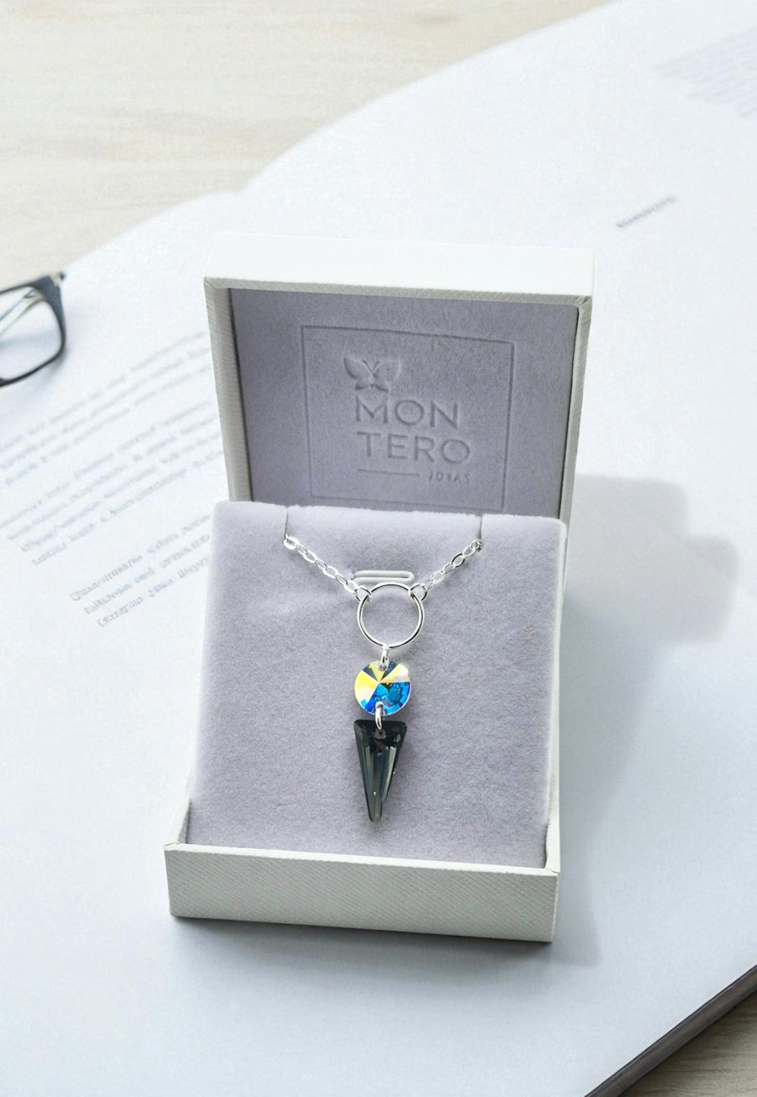 Collar Mystic Plata Italiana 925 y Cristales Genuinos