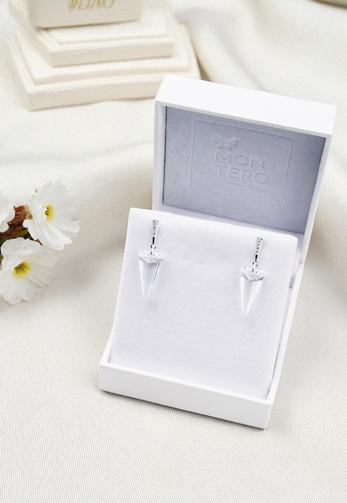 Aros Sevilla Plata Italiana 925 y Cristales Genuinos