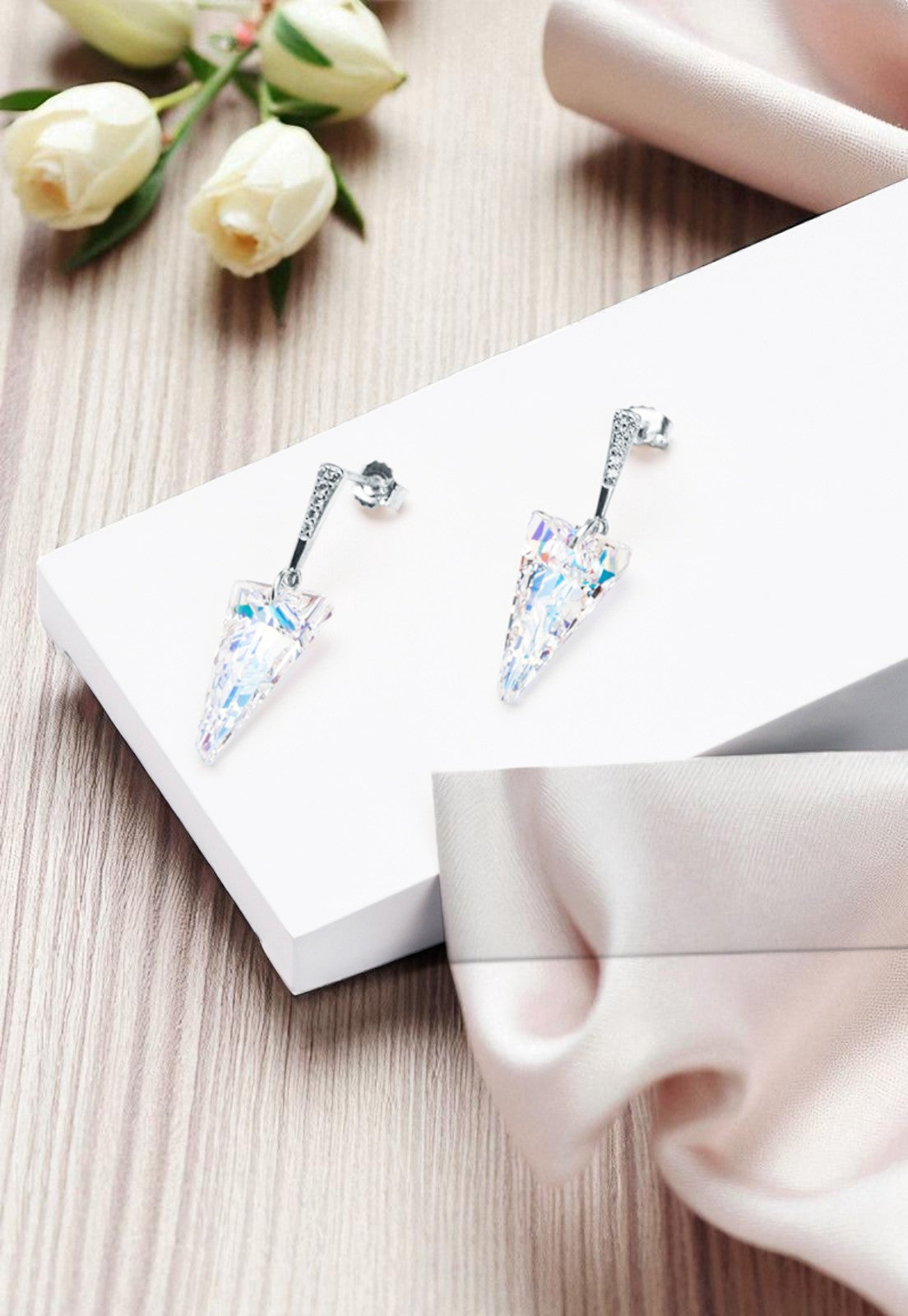 Aros Sevilla Plata 925 Cristal Genuino Aurora Boreal